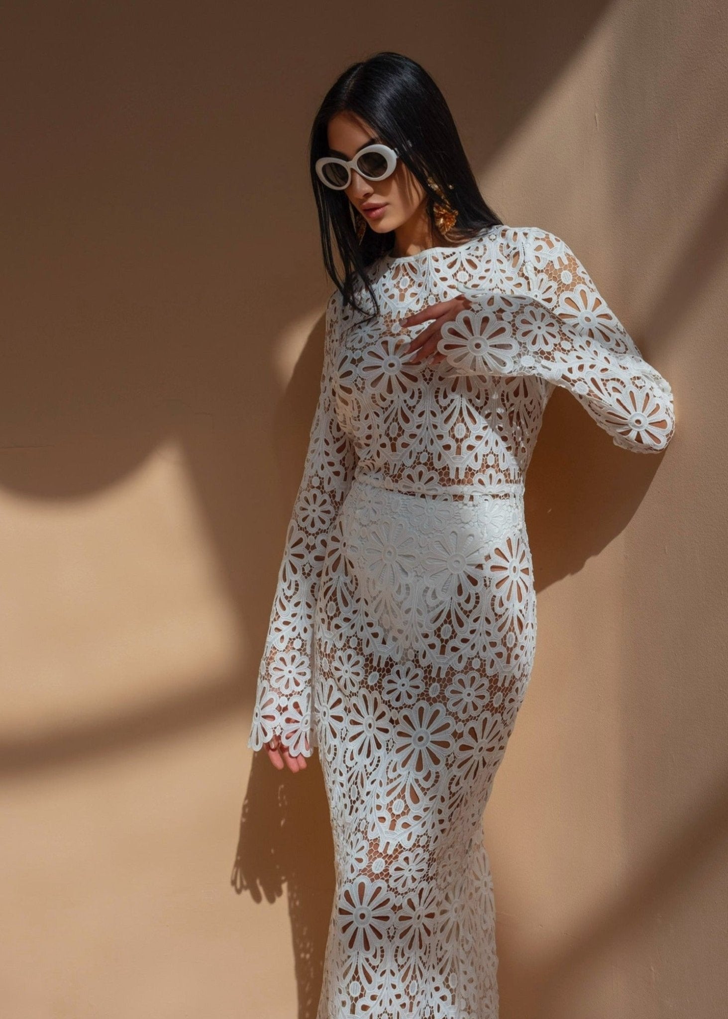 White Backless Maxi Dress