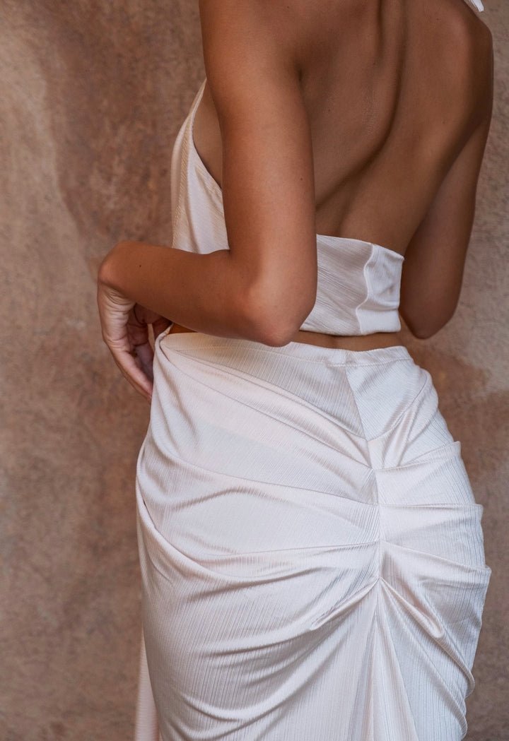 The Amalfi Gown in Rosé Champagne