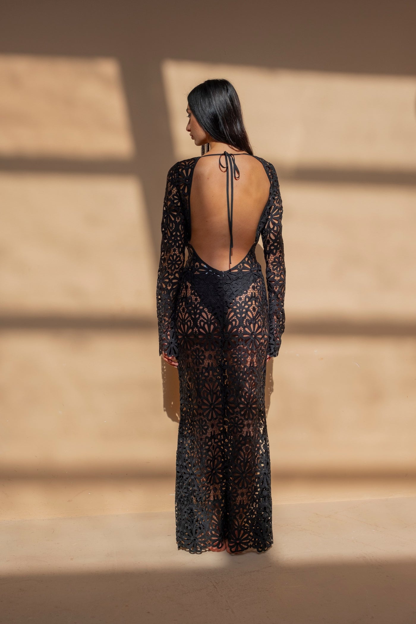 Black Backless Maxi Dress