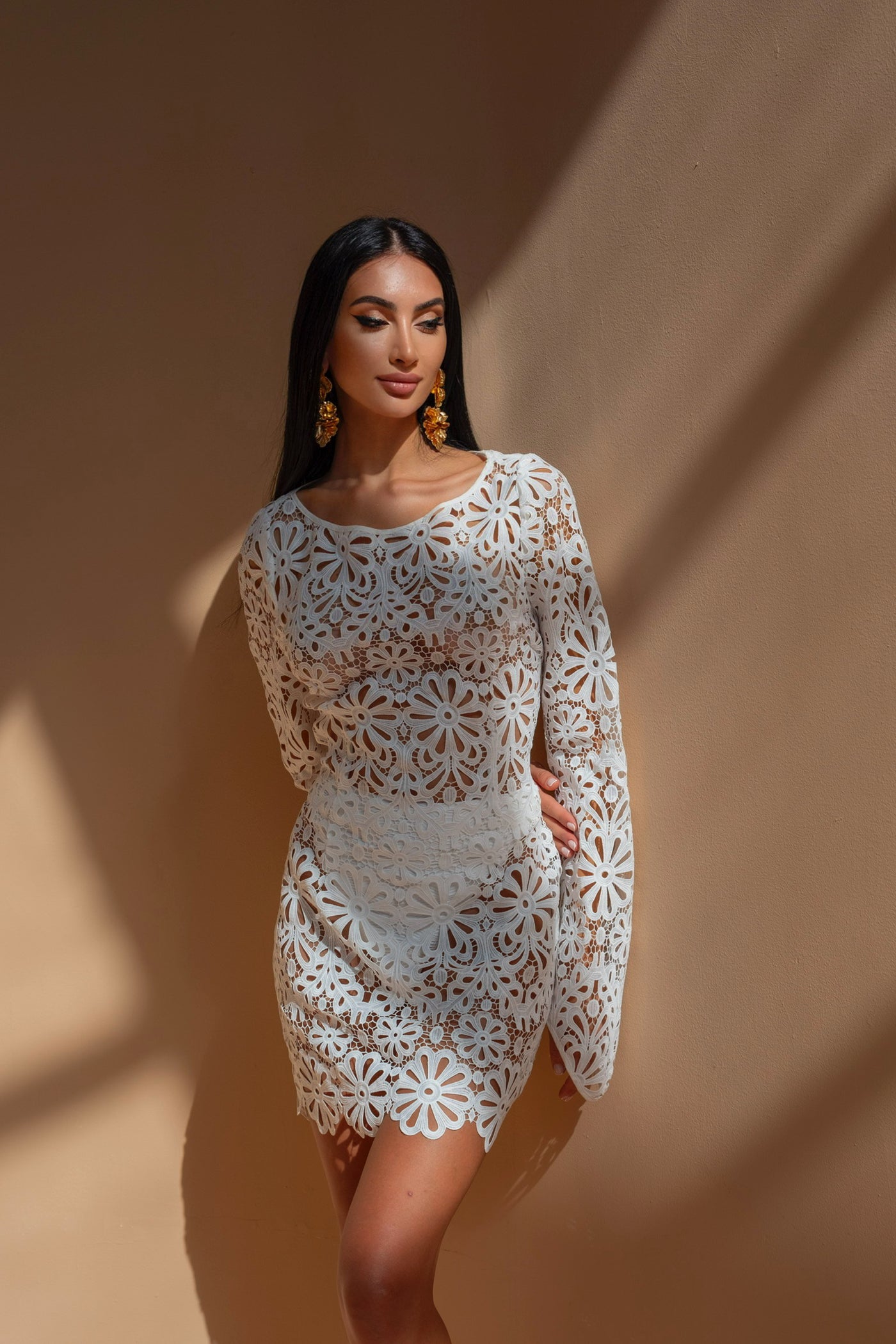 Crochet Floral Mini Dress www.melissaphair.com Crochet Floral Mini Dress www.melissaphair.com