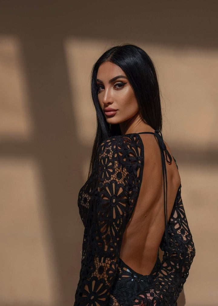 Black Backless Maxi Dress - www.melissaphair.com