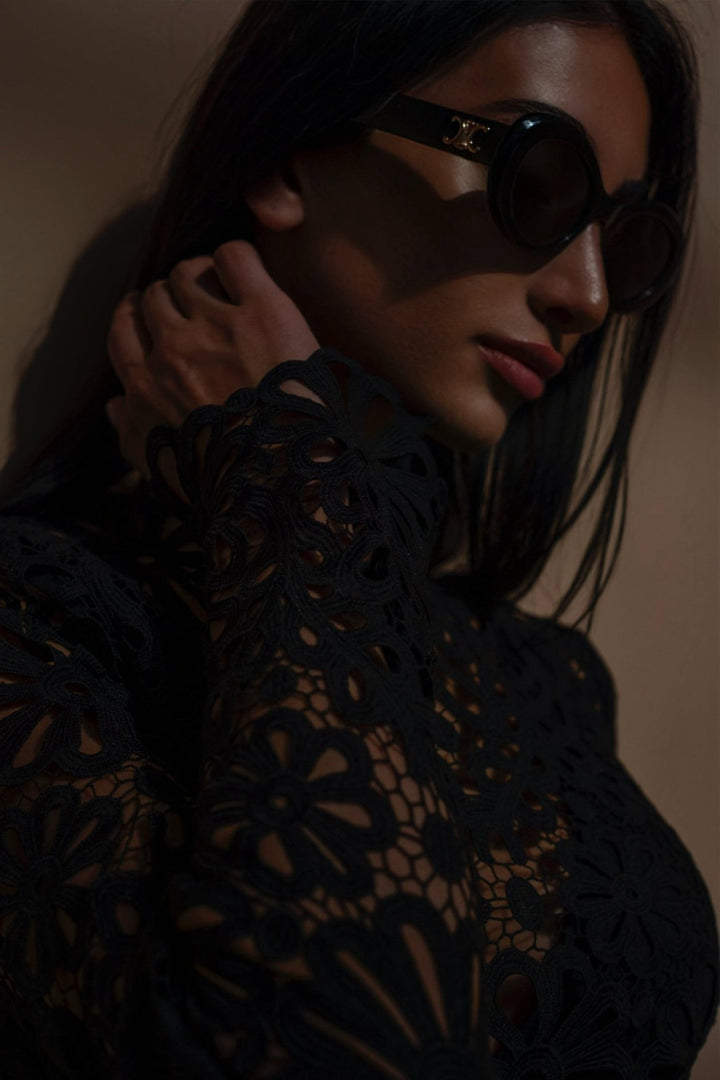 Black Floral Crop Top - www.melissaphair.com