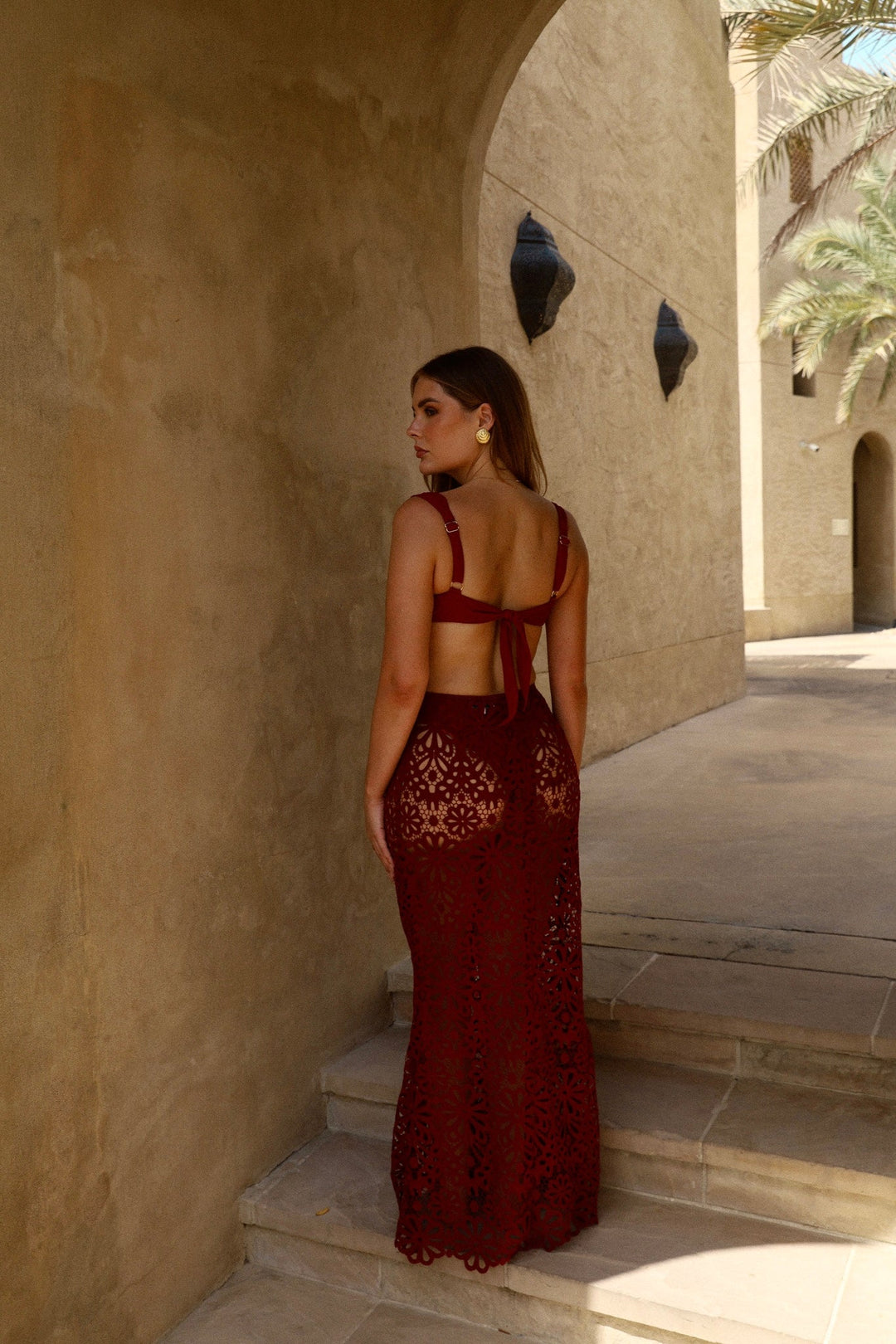 CHERRY RED FLORAL MAXI SKIRT - www.melissaphair.com