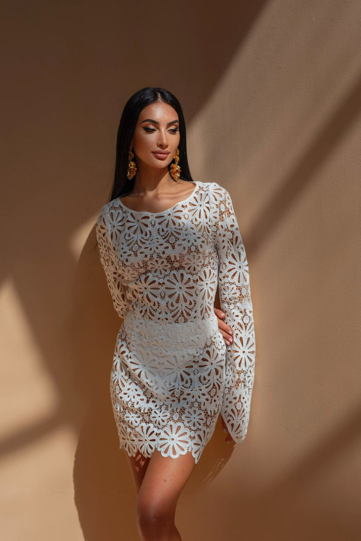 Crochet Floral Mini Dress - www.melissaphair.com