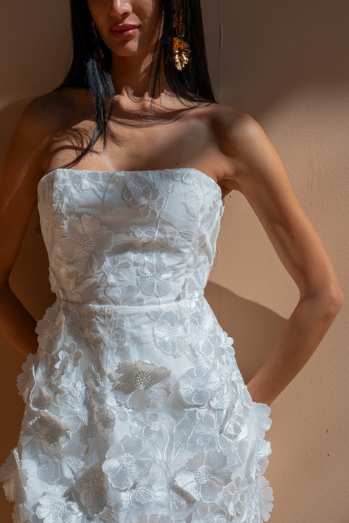 Floral Bridal Mini Dress - www.melissaphair.com