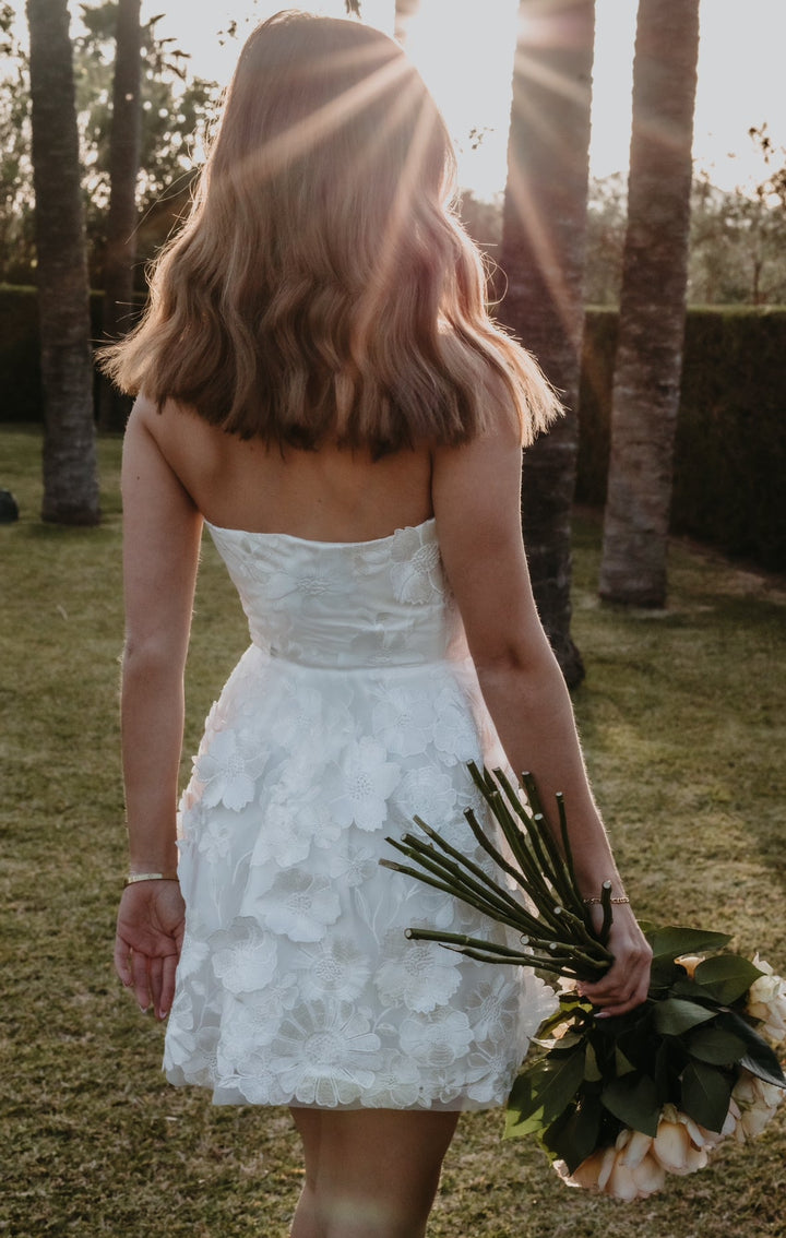 Floral Bridal Mini Dress - www.melissaphair.com