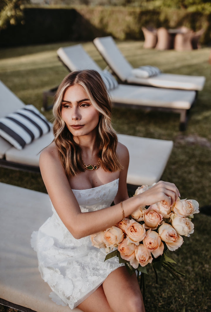 Floral Bridal Mini Dress - www.melissaphair.com