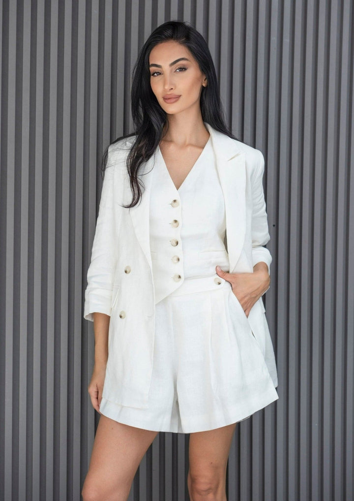 Monte Carlo Linen Tailored Shorts - www.melissaphair.com