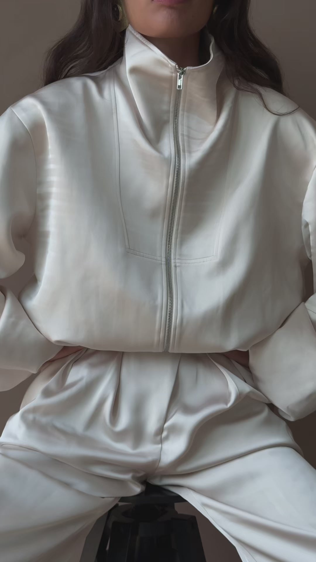 After Dark reel: Satin Bomber and Niamh Trousers