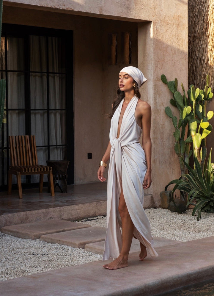The Amalfi Gown in Rosé Champagne - www.melissaphair.com
