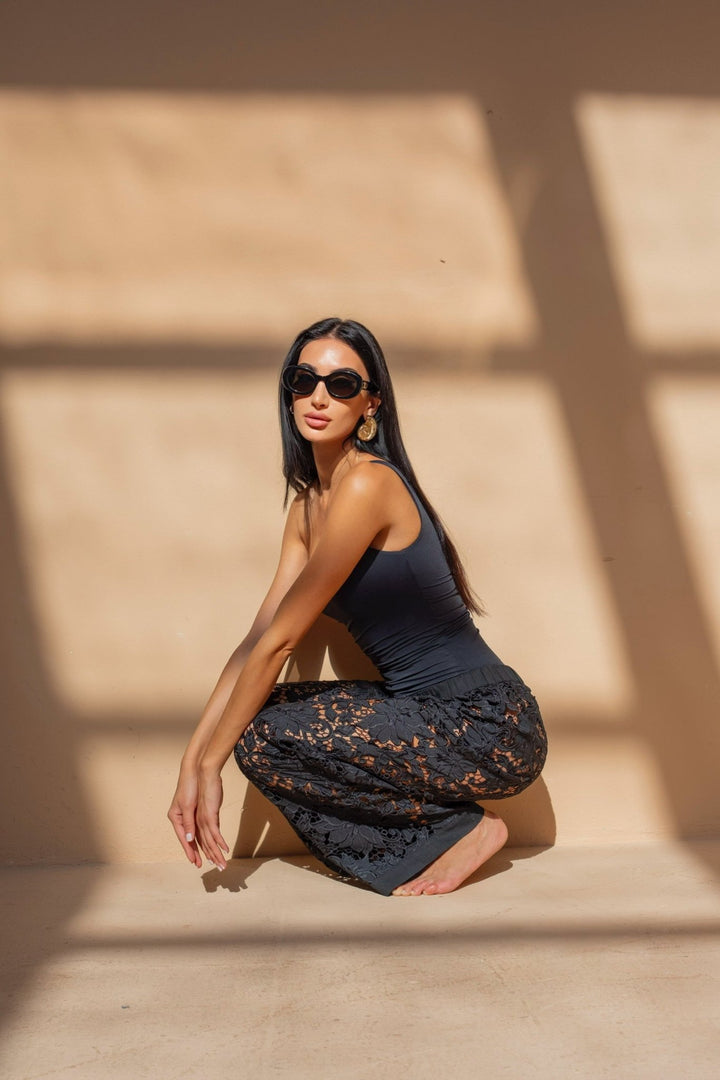 The Mirelle Lace Trousers in Black - www.melissaphair.com