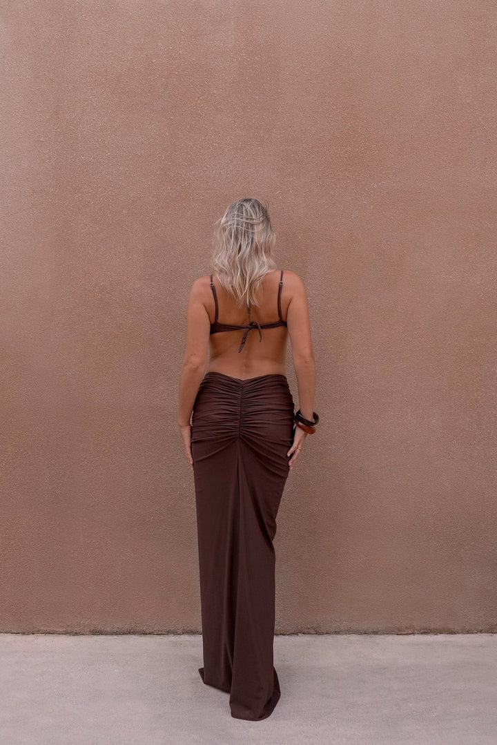 The Monaco Maxi Skirt in Espresso - www.melissaphair.com