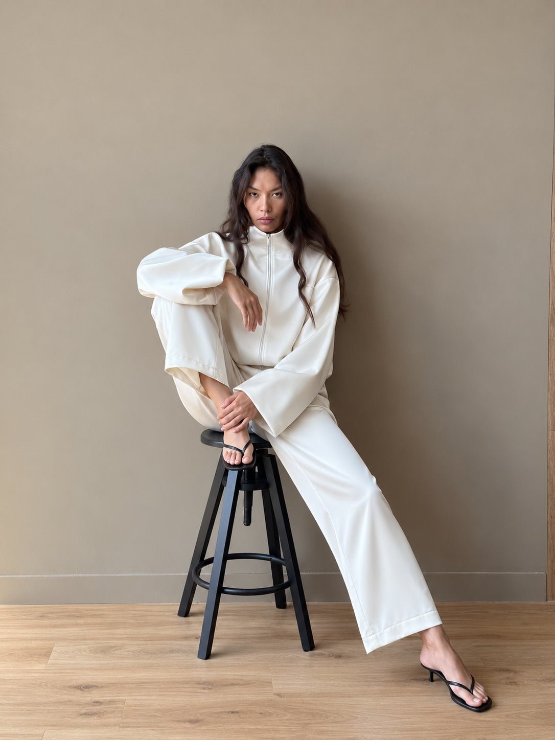 The Satin Bomber in Ivory - Melissa Phair