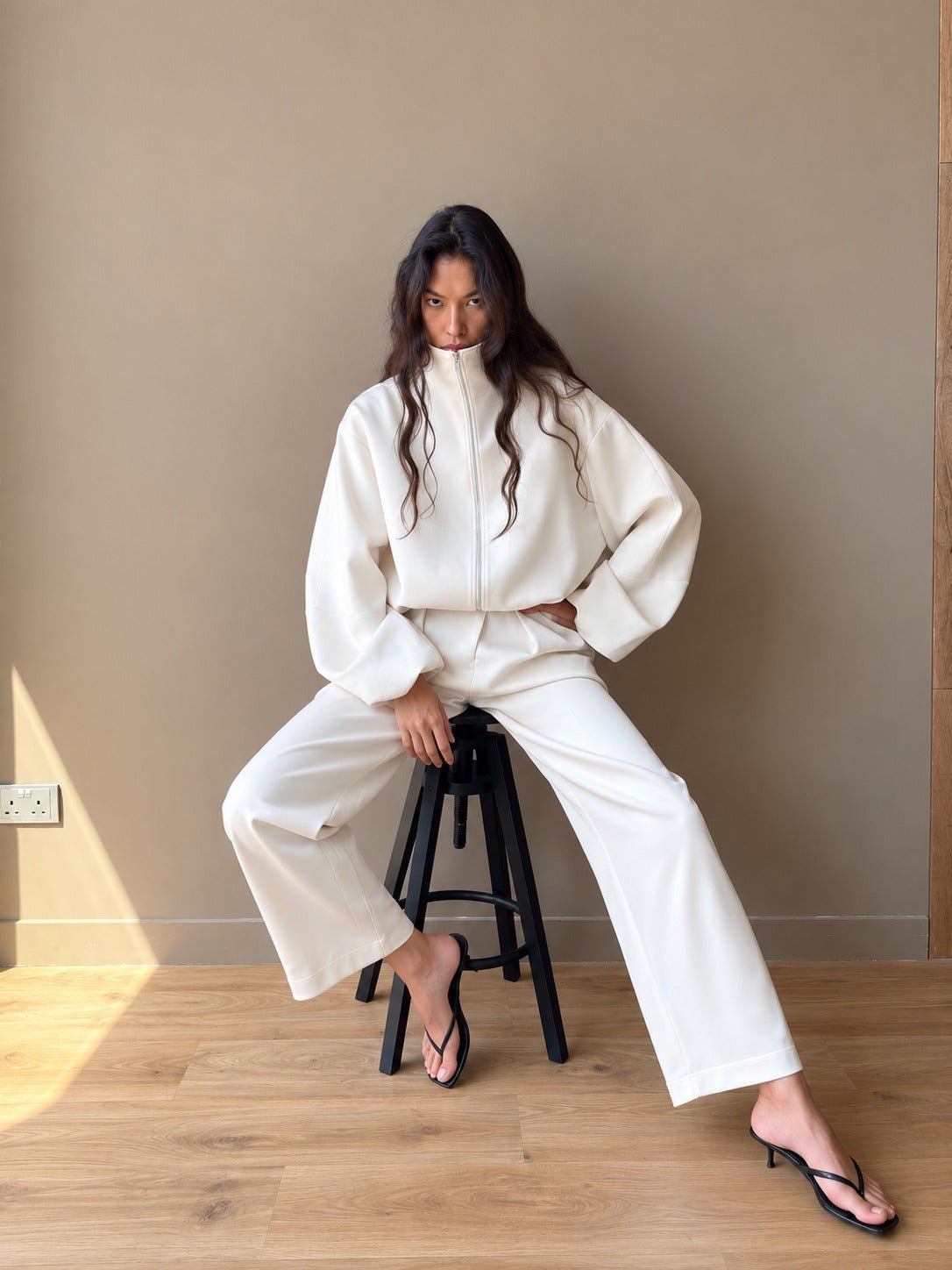 The Satin Bomber in Ivory - Melissa Phair