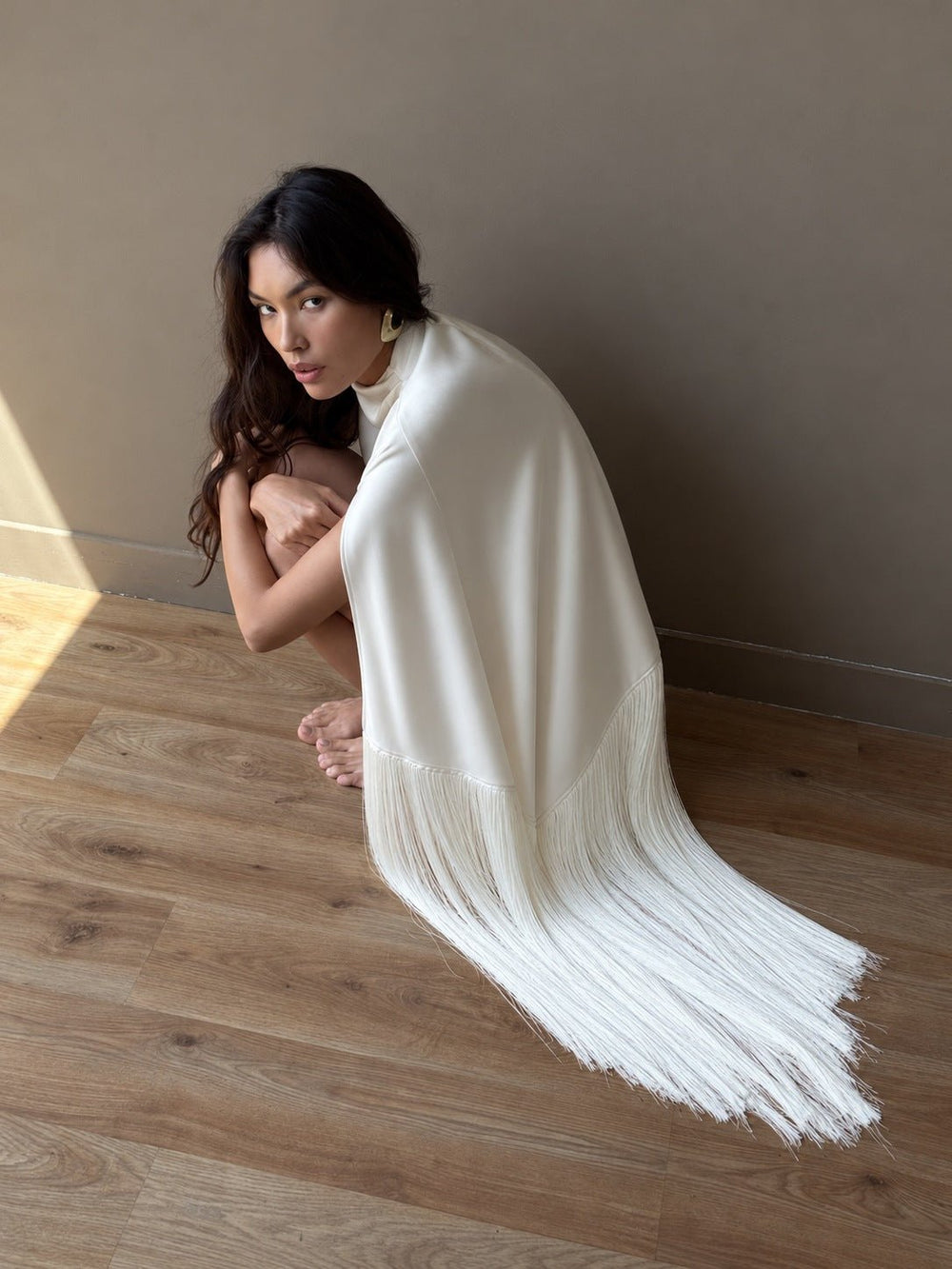 The Satin Tassel Top in Ivory - Melissa Phair