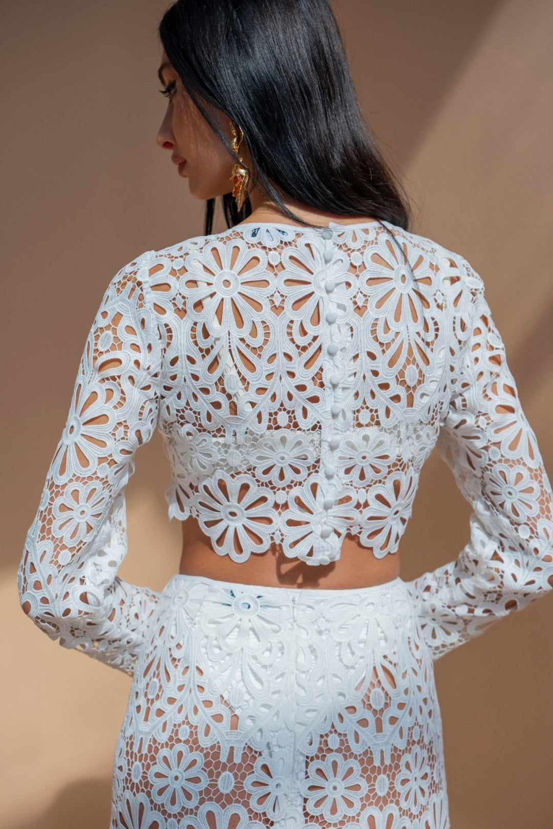 White Floral Crop Top - www.melissaphair.com
