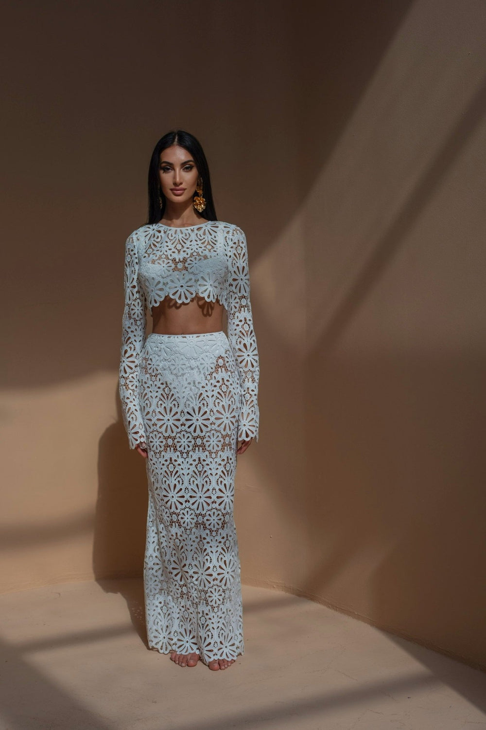 White Floral Maxi Skirt - www.melissaphair.com
