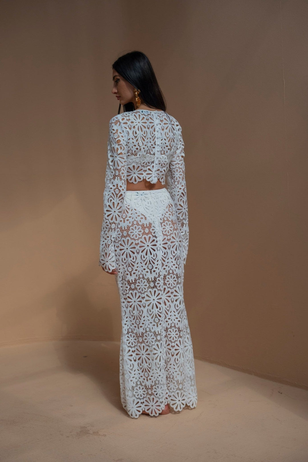 White Floral Maxi Skirt - www.melissaphair.com