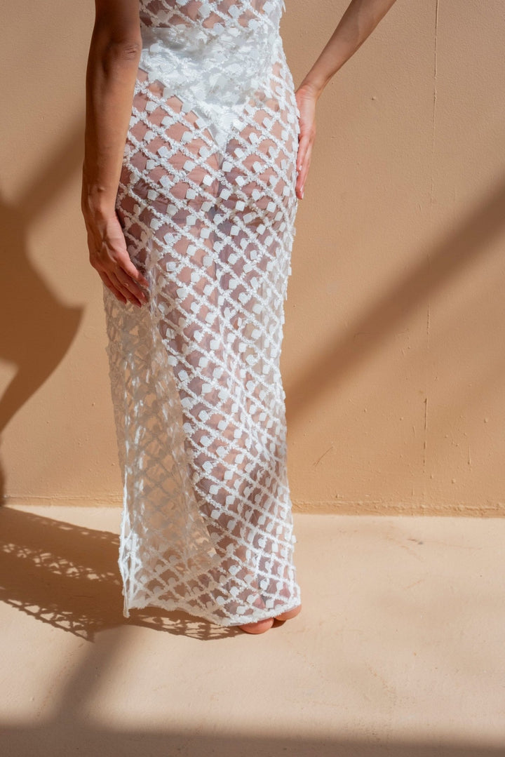 White Sparkle Beach Maxi Dress - www.melissaphair.com