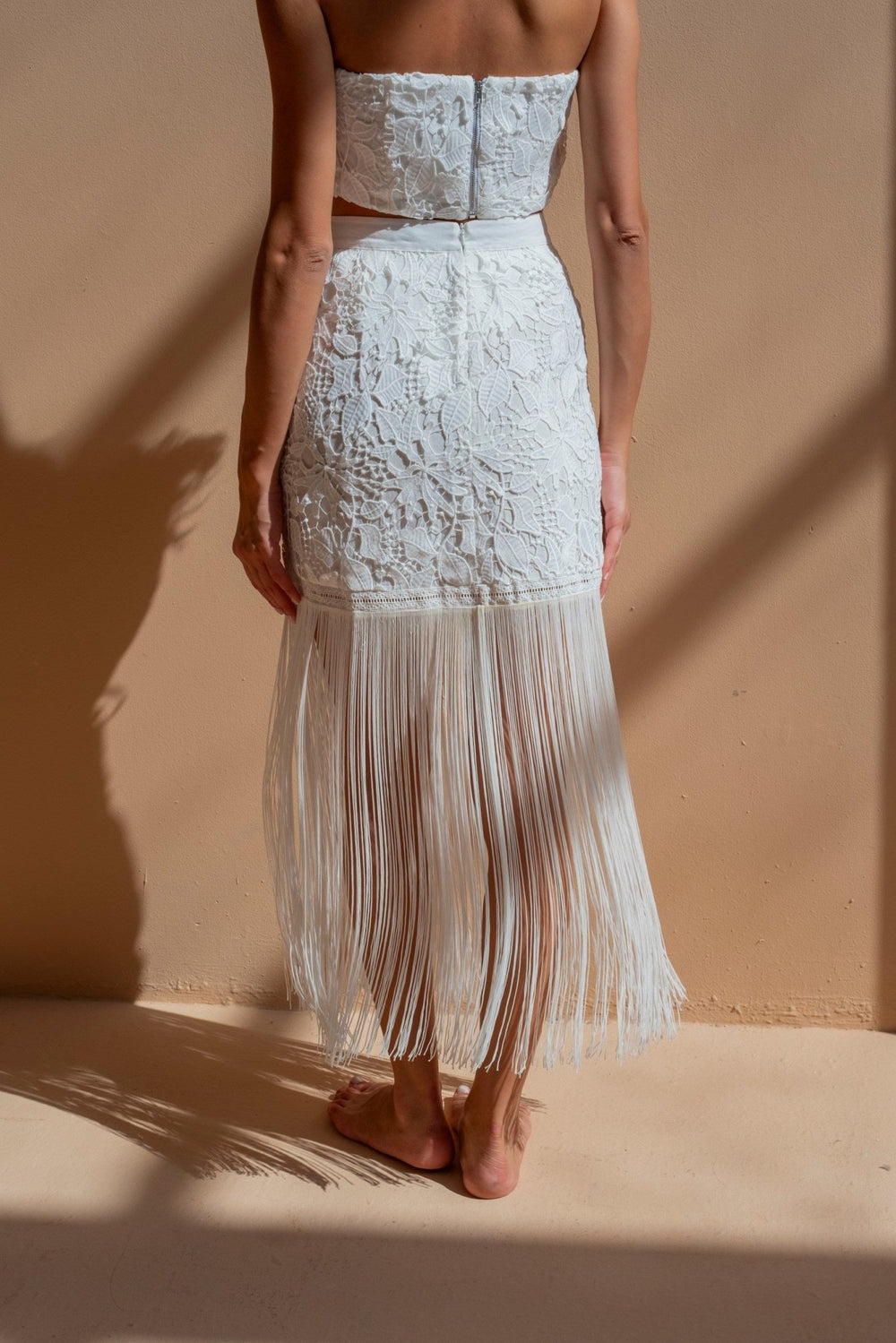 White Tassel Midi Skirt - www.melissaphair.com