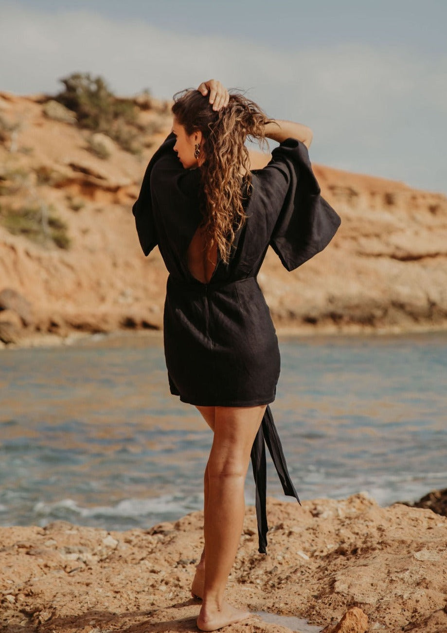 Melissa Kimono Mini Dress | Black www.melissaphair.com Melissa Kimono Mini Dress | Black www.melissaphair.com