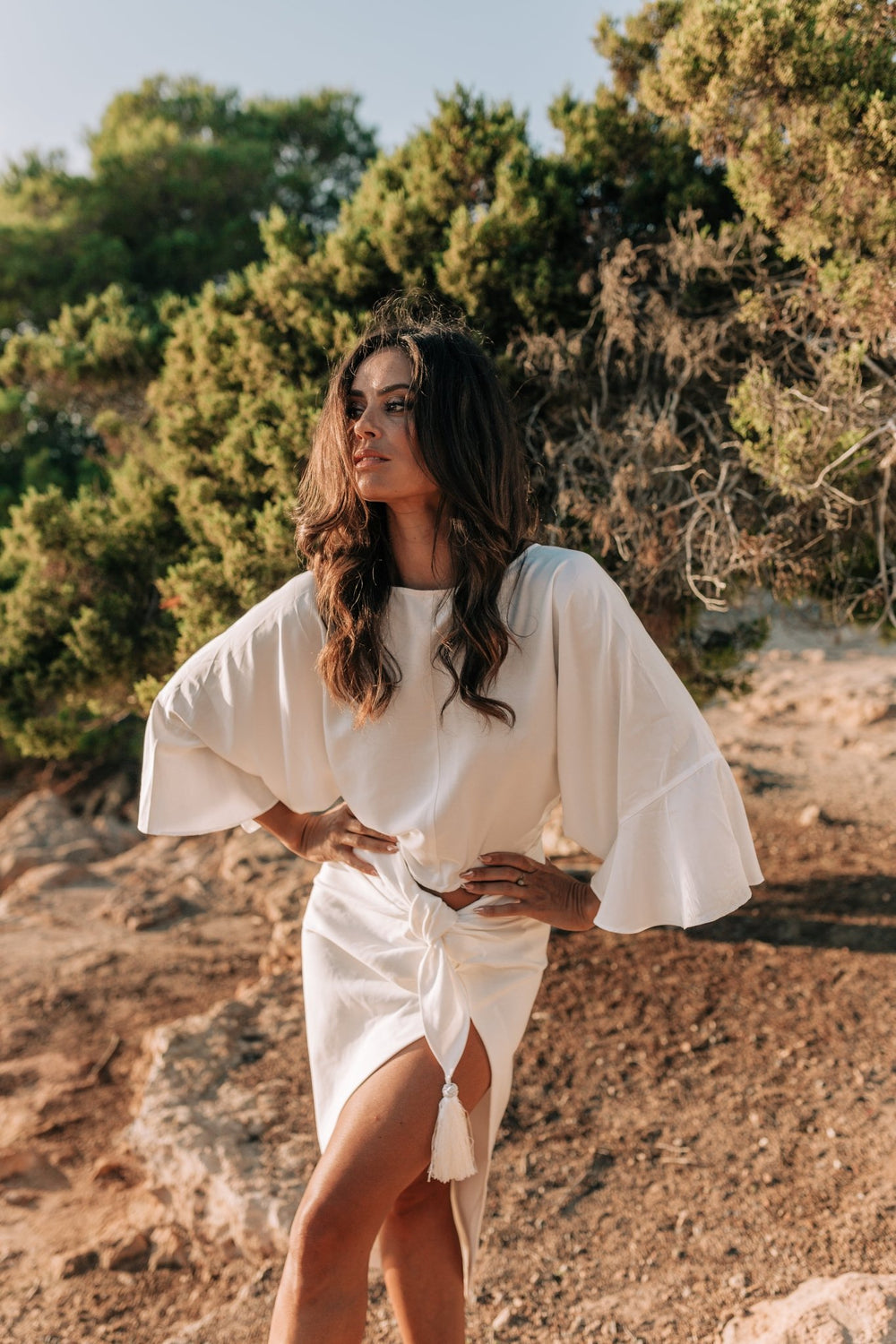 Eos Midi Skirt | White - www.melissaphair.com