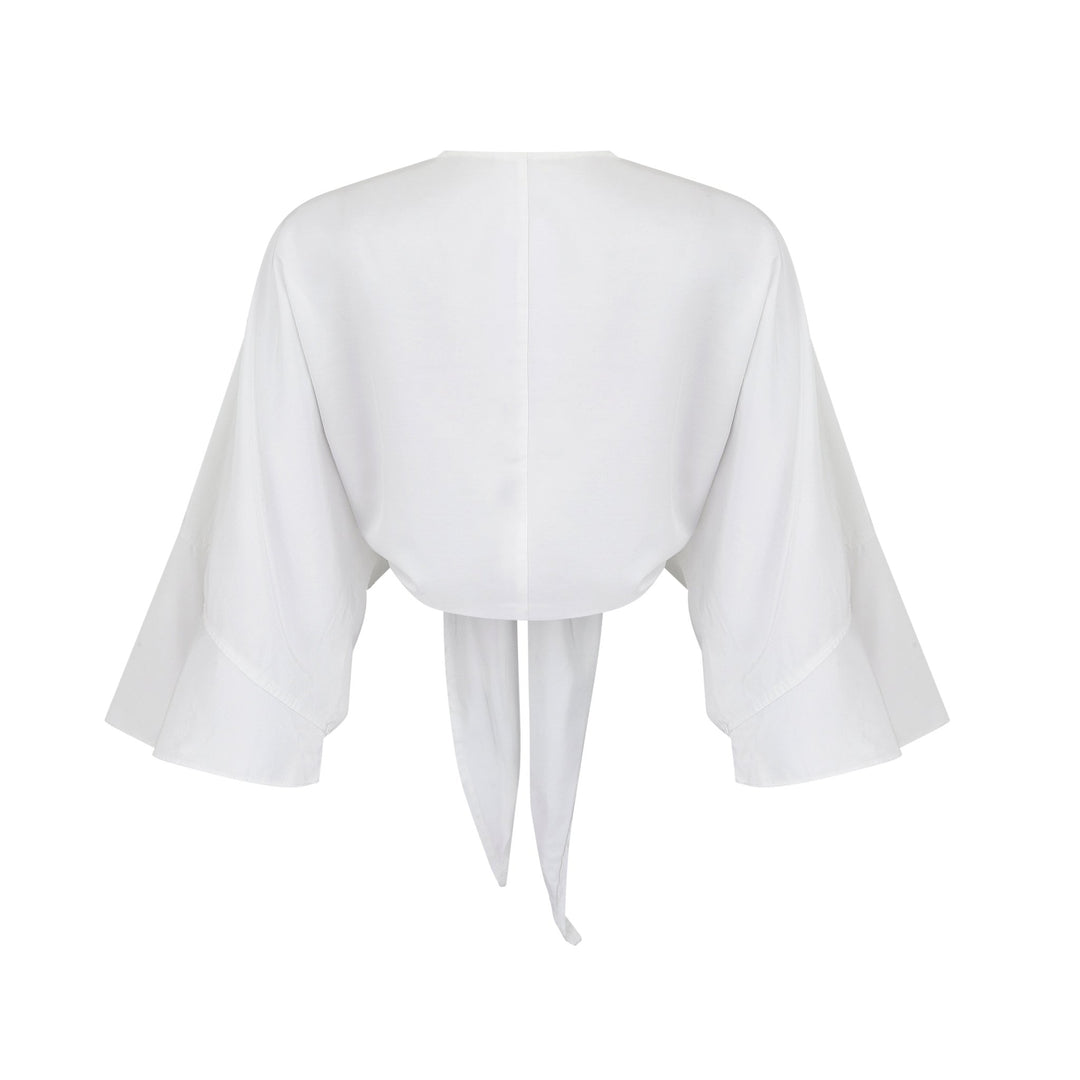 Freyja Wrap Top | White - www.melissaphair.com