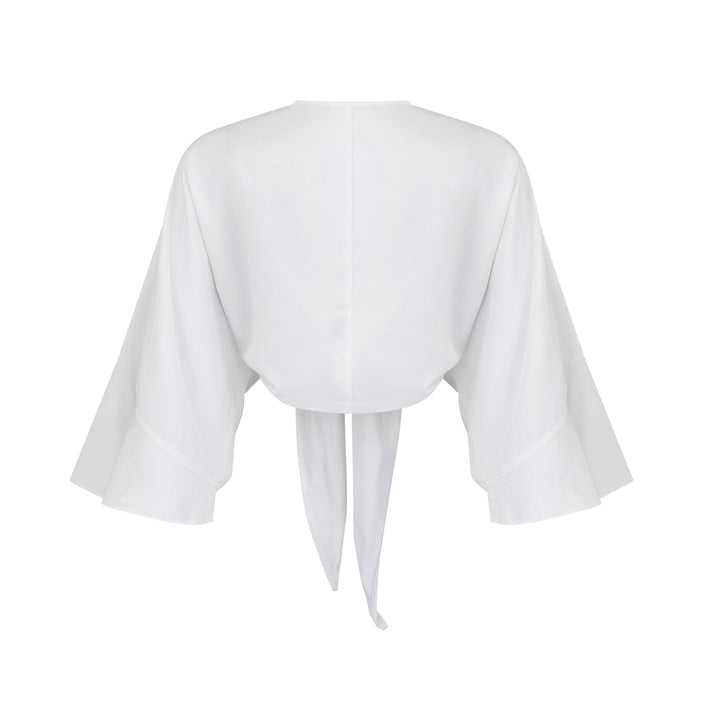 Freyja Wrap Top | White - www.melissaphair.com