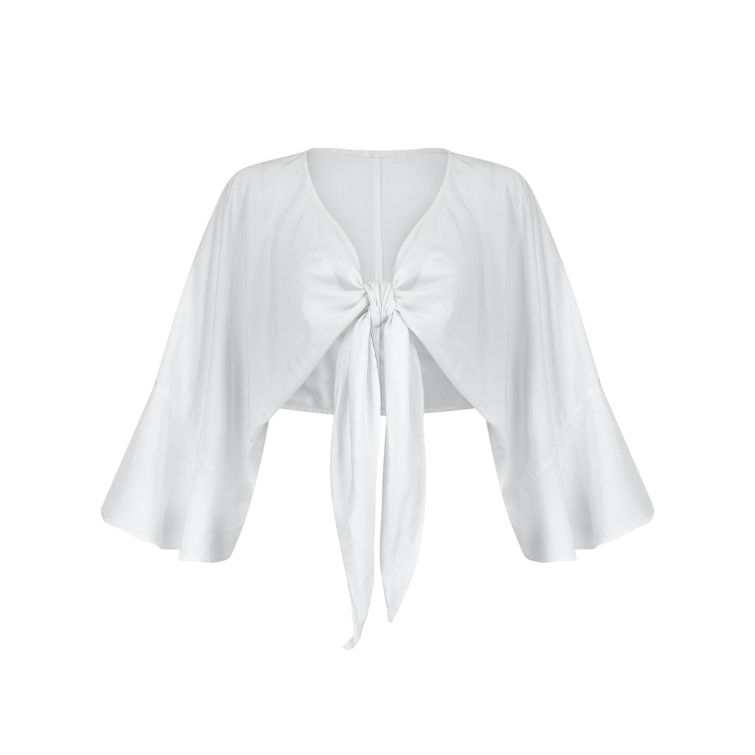 Freyja Wrap Top | White - www.melissaphair.com