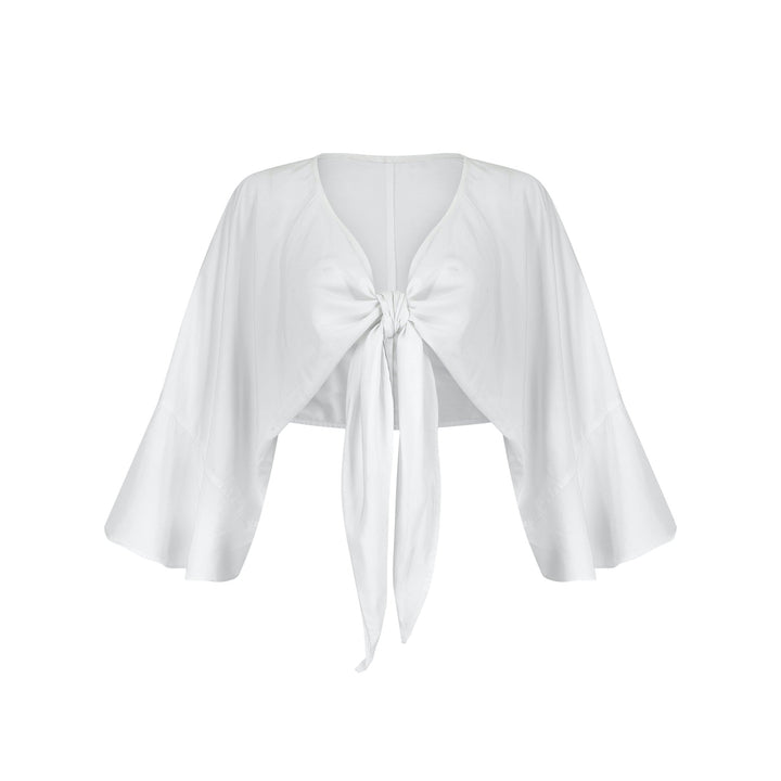 Freyja Wrap Top | White - www.melissaphair.com