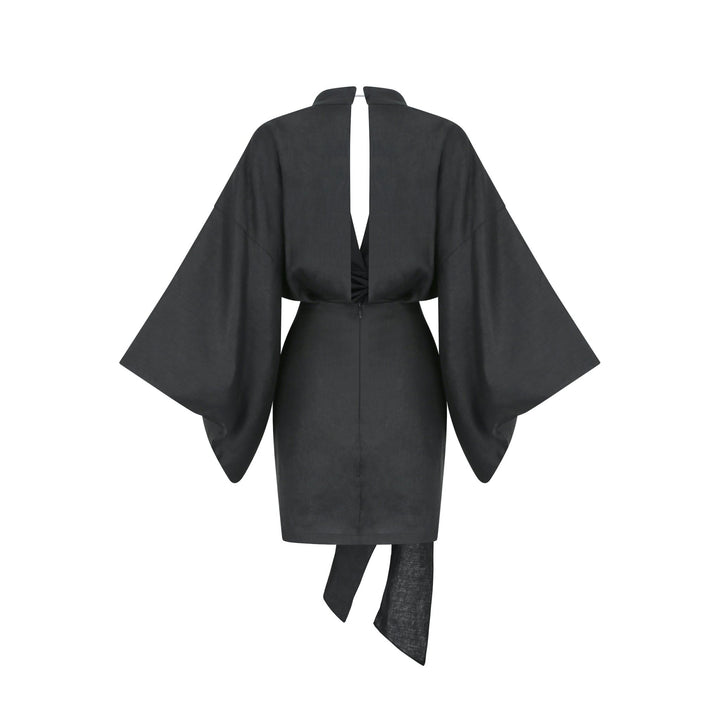 Melissa Kimono Mini Dress | Black - www.melissaphair.com