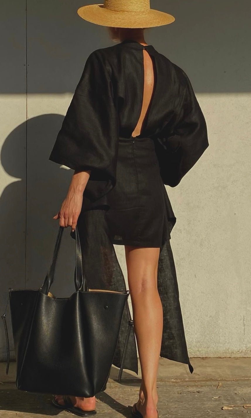 Melissa Kimono Mini Dress | Black - www.melissaphair.com
