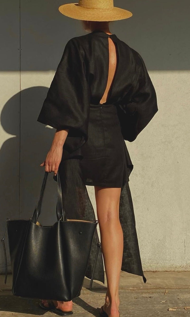 Melissa Kimono Mini Dress | Black - www.melissaphair.com