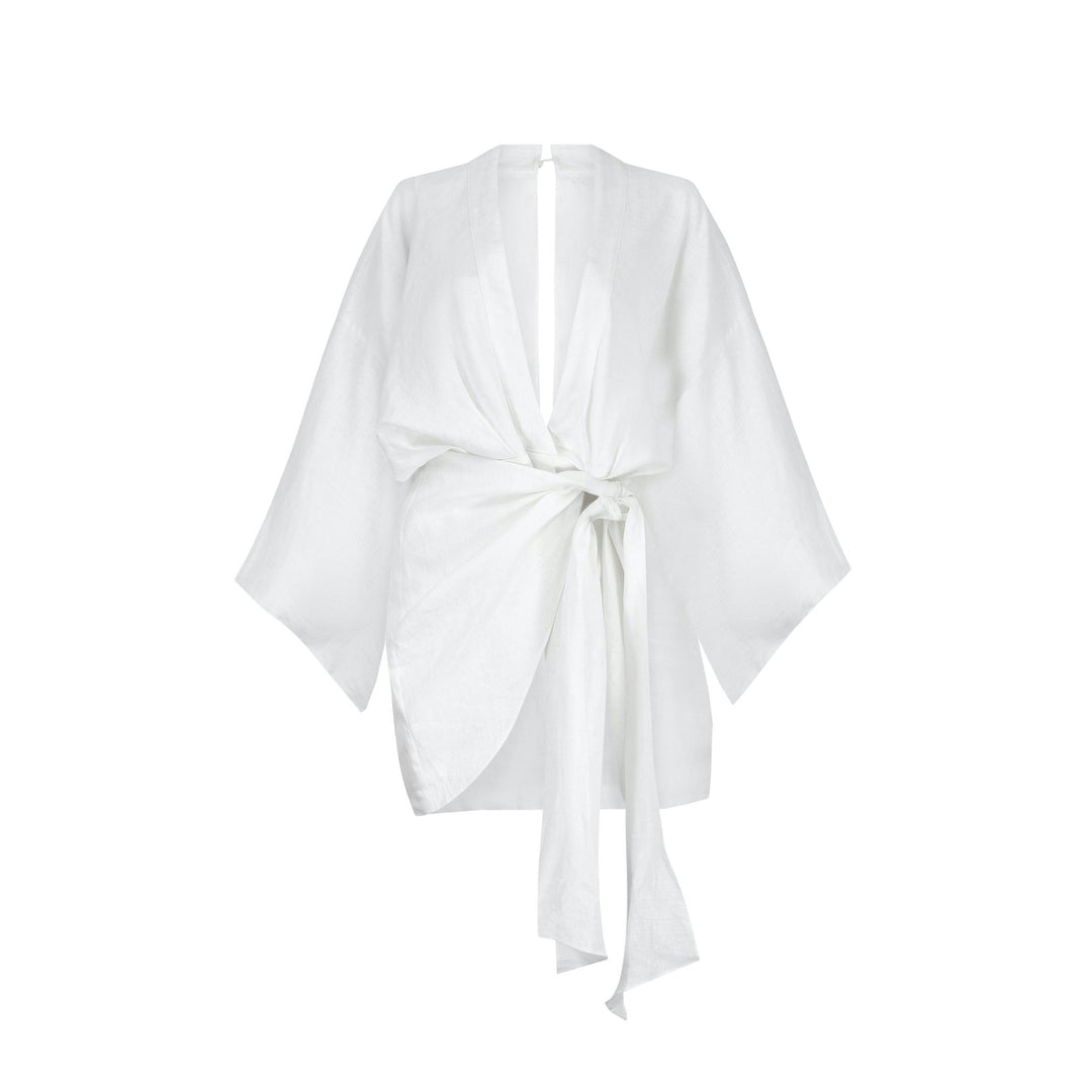 Melissa Kimono Mini Dress | White - www.melissaphair.com