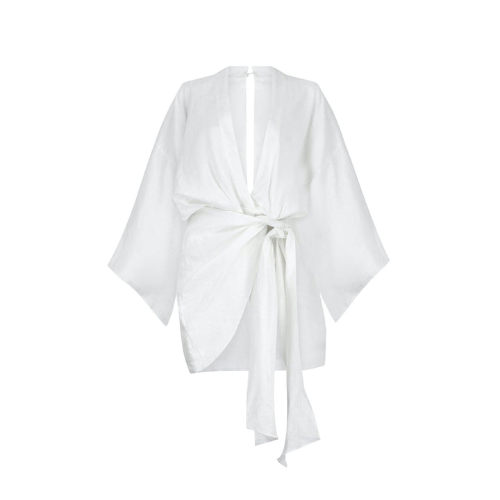 Melissa Kimono Mini Dress | White - www.melissaphair.com