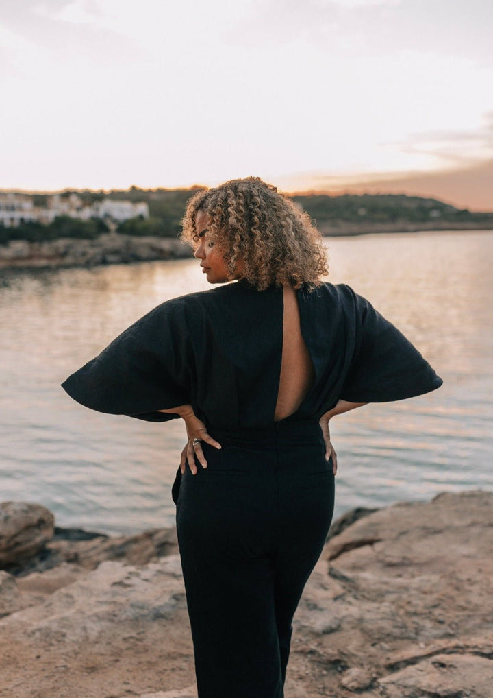 The Melissa Jumpsuit in Black Linen - www.melissaphair.com