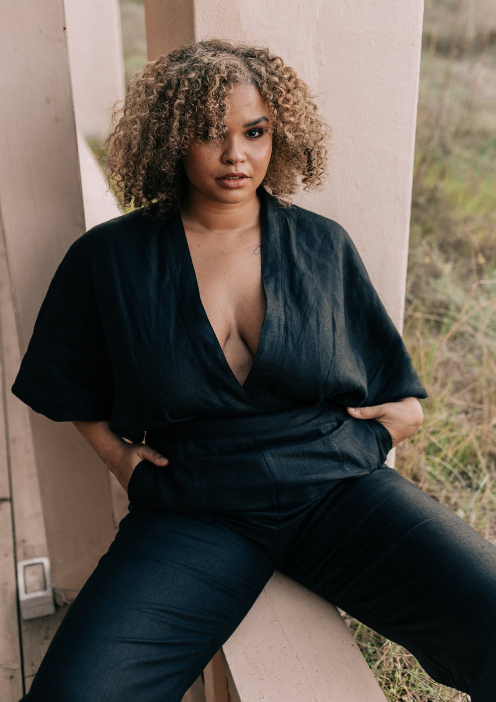 The Melissa Jumpsuit in Black Linen - www.melissaphair.com